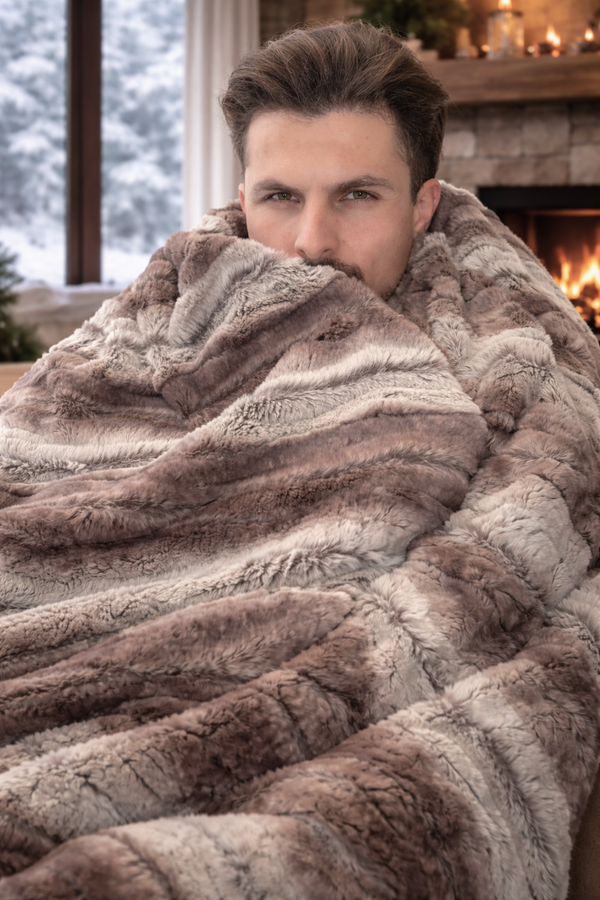 Mount Shasta Faux Fur Throw Blanket
