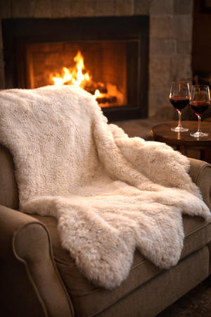 Saratoga Sheepskin Faux Fur Throw