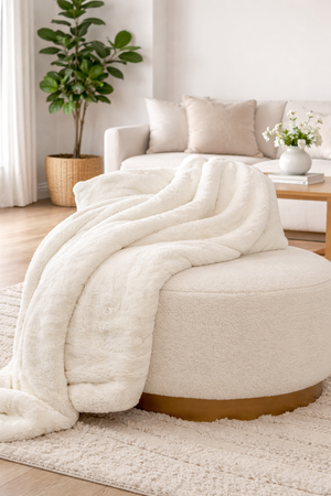 Carmel Faux Fur Throw Blanket
